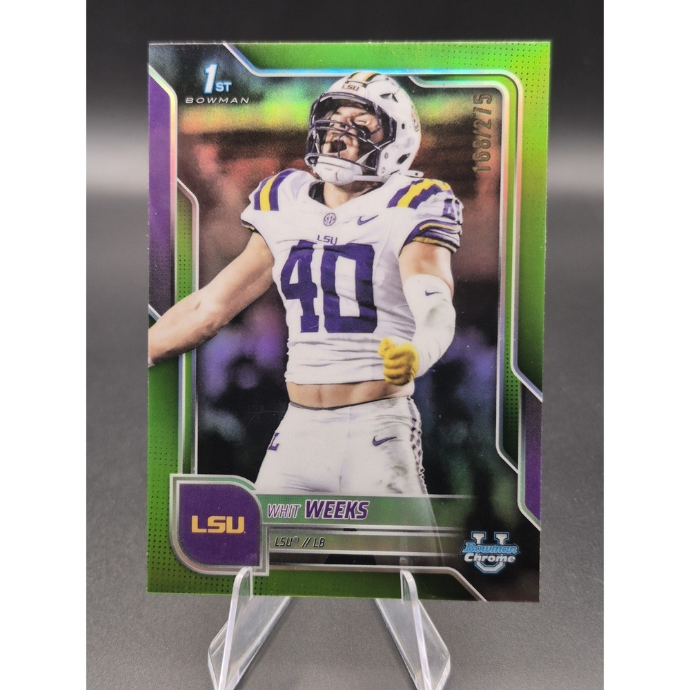 2025 Bowman U Chrome Football Whit Weeks Lime Green /275 LSU Tigers